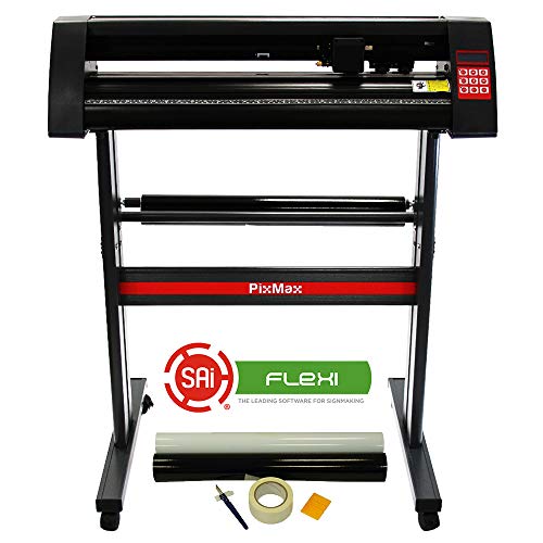 PixMax 720mm Vinyl Schneideplotter Folienplotter Schneideplotter Plotter inklusive 3 x Roland-Messer Weeding Pack und Flexi Starter Software von Monster Racking