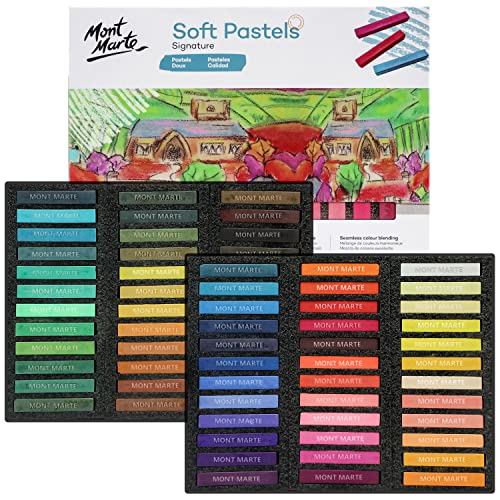 Mont Marte Pastellkreide Set – 72 Stück – Softpastellkreide für bunte und ausdrucksstarke Malerei – Weiche, kreidige Textur von Mont Marte