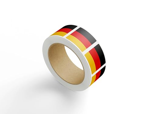 500 Aufkleber Deutschland Flagge 3,8 cm rund oder quadratisch - Fahne Sticker - Etiketten auf Rolle (Quadratisch) von Montalti