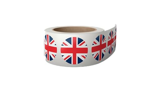 500 Aufkleber Vereinigtes Königreich Flagge 2,5 x 2,5 cm - Union Jack Fahne Sticker - Etiketten auf Rolle United Kingdom | England Flagge Aufkleber von Montalti