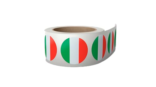 500 Aufkleber Italien Flagge 3,8 x 3,8 cm - Fahne Sticker - Etiketten auf Rolle von Montalti