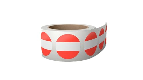 500 Aufkleber Österreich Flagge 3,8 x 3,8 cm - Fahne Sticker - Etiketten auf Rolle von Montalti