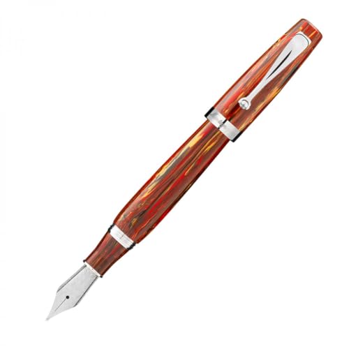 Montegrappa Mia,The modern classic' Füllfederhalter in der Farbe Flaming Heart, aus Edelharz hergestellt, Federstärke: M, Länge: 14 cm, Durchmesser: 1.57 cm, Gewicht: 34g, ISMIA3I6 von Montegrappa