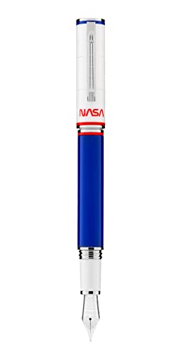 Montegrappa Nasa Atlantis Füllfederhalter aus Harz und Edelstahl in der Farbe Blau-Weiß-Rot, Federstärke: M, Länge: 14cm, ISN1R3BP von Montegrappa