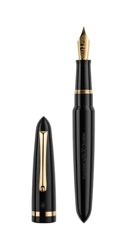 Montegrappa Venetia Füllfederhalter aus Harz, Messing und Edelstahl in der Farbe Schwarz-Gold, Federstärke: M, Länge: 14cm, ISVEN3AC Montegrappa Venetia Füllfederhalter aus Harz, Messing und Edelstahl in der Farbe Schwarz-Gold, Federstärke: M, Länge: 14cm, ISVEN3AC von Montegrappa