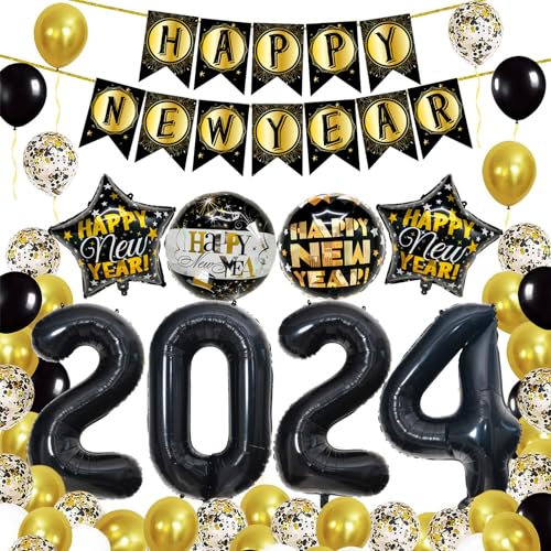 2024 Zahlenballon Happy New Year Weihnachtsdekorationen Dekor Kreative Eve Party Supplies von Montesy