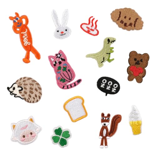 Montesy 14 Stück Cartoon Tier bestickte Patches Katzen Aufbügler Flicken Reparatur Flicken Kaninchen Nähen auf Patches für Kleidung Tasche Montesy 14 Stück Cartoon Tier bestickte Patches Katzen Aufbügler Flicken Reparatur Flicken Kaninchen Nähen auf Patches für Kleidung Tasche von Montesy