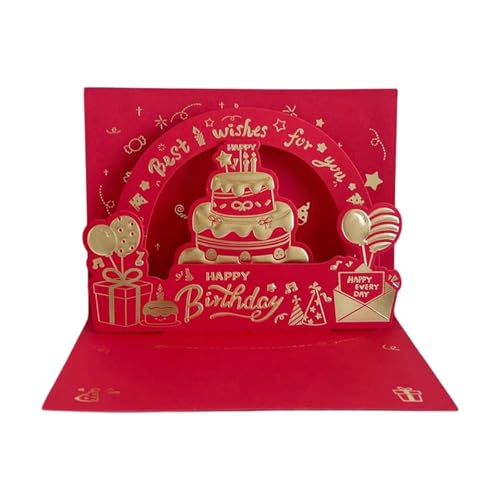Montesy 3D-Goldfolien-Geburtstagskarte, kreative 3D-Geburtstagskuchen-Grußkarte mit Goldfolie für Familie und Freunde Montesy 3D-Goldfolien-Geburtstagskarte, kreative 3D-Geburtstagskuchen-Grußkarte mit Goldfolie für Familie und Freunde von Montesy