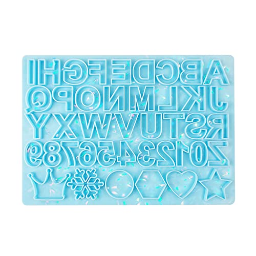 Montesy Alphabet-Schlüsselanhänger-Formen, holografische Buchstaben, Harz-Silikonformen für Epoxidharz, Buchstabenformen für Schmuckanhänger von Montesy