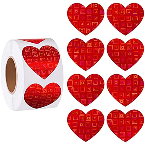 Montesy Herzförmige farbige Aufkleber, Packung mit 500 Stück, große farbige Herzen, Klebeetiketten für Bastelarbeiten, Kartenherstellung und Dekorationen von Montesy