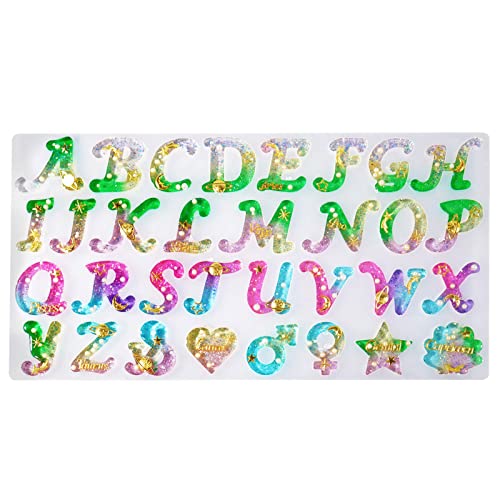 Montesy Silikonform mit 3D-Buchstaben, Symbol, Epoxidharz, Schmuck, Anhänger, Werkzeuge, Gips, Bastelzubehör, Stick von Montesy