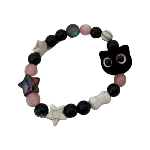 Montesy Süßes Armband für Damen und Herren, modisch, lustig, Cartoon-Tier-Perlen, Naturstein-Armband, handgefertigter Schmuck von Montesy