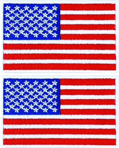 Taktische USA-Flagge mit Klettverschluss, für Rucksäcke, Mützen, Jacken, Hosen, 8 x 5 cm, Standardgröße, Weiß, 2 Stück von Moo Shiner