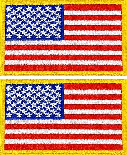 Taktische USA-Flagge mit Klettverschluss, für Rucksäcke, Mützen, Jacken, Hosen, 8 x 5 cm, Standardgröße, goldfarben, 2 Stück von Moo Shiner