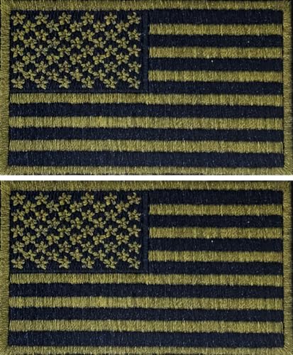 Taktische USA-Flagge mit Klettverschluss, für Rucksäcke, Mützen, Jacken, Hosen, 8 x 5 cm, Standardgröße (Armeegrün), 2 Stück von Moo Shiner