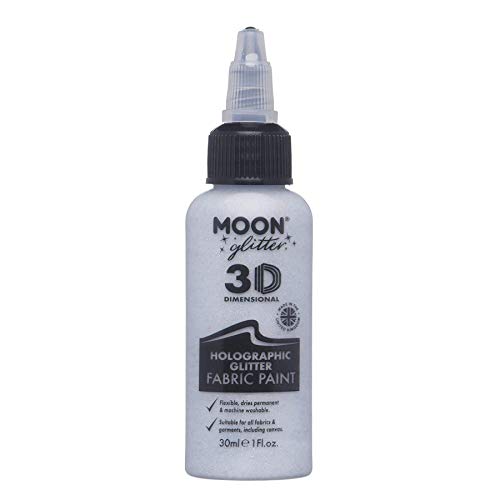 Moon Glitter - Holografische Stofffarbe - 30ml - Silber von Moon Glitter