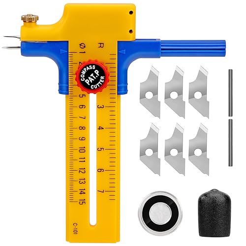 Kreisschneider, Kreisschneider aus Kunststoff, Präzisions-Kreisschneider für Kreise, High Precision Rund Draw Bild-Werkzeug zum Schneiden von Papier-Karten-Leder (Cut Durchmesser 1-15cm) von MoonSing