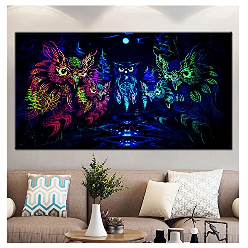 5D Diamond Painting Bunte Eule Diamant Painting Set, DIY Daiments Painting Vollbohrer Kit, Malen Nach Zahlen Erwachsene Kinder, Büro Eingang Wand Wohnzimmer Schlafzimmer Dekoration, 40x80cm von Moonlee