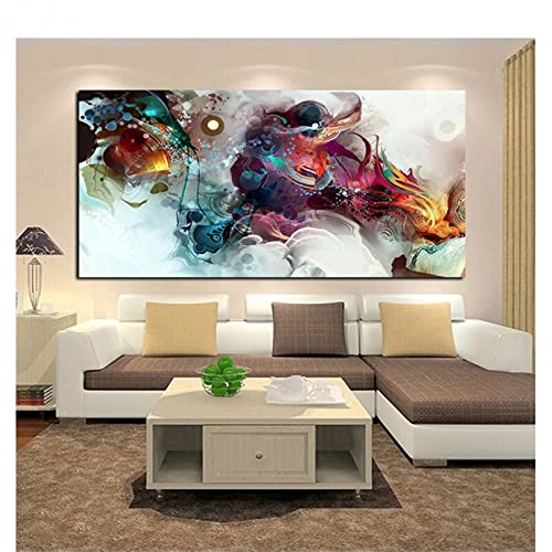 Diamond Painting Abstrakte Moderne 5D Diamant Painting Voll Set mit Diamond Painting Zubehör, 40x80cm Leinwand Groß Bilder Malen Nach Zahlen Erwachsene Kinder Geschenk für Deko Wohnzimmer Schlafzimmer von Moonlee