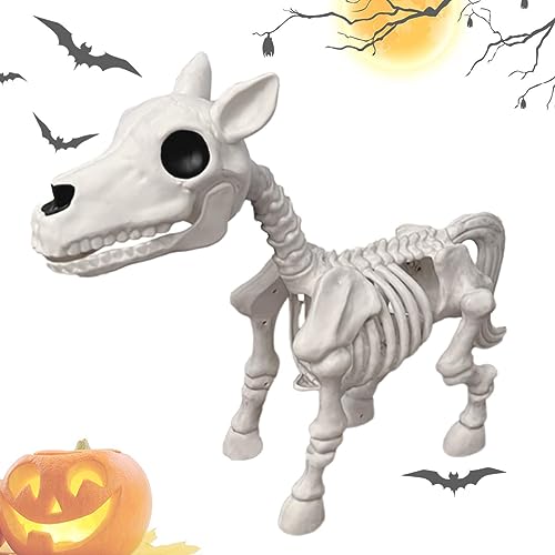 Moonyan Kuhschädel Dekorationen | Kuhschädel-Statue, Halloween-Deko-Requisite, Outdoor-Skelett-Kuh-, Wiederverwendbare Halloween-Ornamente, Requisiten für Partyzubehör von Moonyan