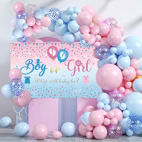 132pcs Gender Reveal Decorations Set, Baby Shower Decorations Balloons von Moorle