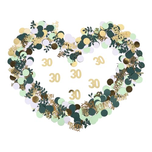 Moorle Birthday Grün Gold Konfetti, 200 Stück Tischdeko 30, 30. Geburtstag Deko Confetti,Konfetti Streudeko Geburtstag, Deko 30 Geburtstag für Mann Frau von Moorle