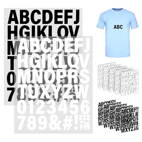 10 Blätter Buchstaben Zum Aufbügeln, Vinyl Buchstaben Aufbügeln, 2 Zoll Große Kleidung Heat Transfer Bügelbuchstaben Mit A-Z Pu Alphabeten 0–9 Zahlen Alphabet Zum für Textilien Kleidung TShirt von Moosono