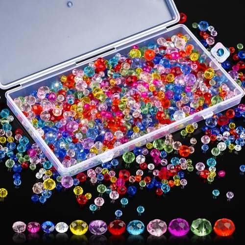 1000 Stück Glasperlen Zum Auffädeln, 12 Farben Bunte Perlen für Armbänder(8mm/6mm/4mm), Perlen zum Auffädeln, Glitzerperlen, für DIY, Armbänder, Halsketten von Moosono