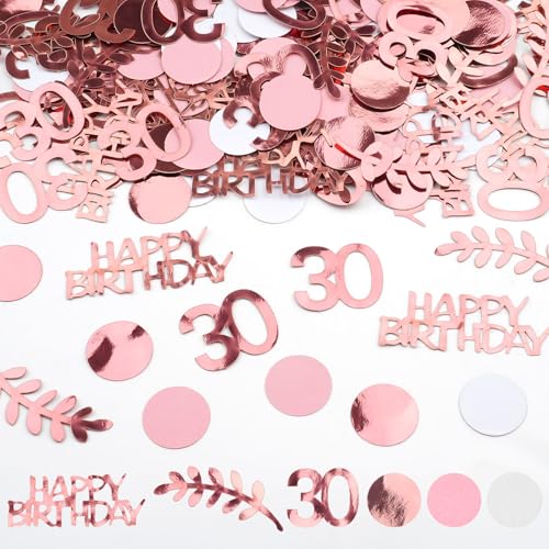 200 Stück Konfetti Geburtstag Tischdeko Geburtstag Rosa，Konfetti 30 Geburtstag Deko, Happy Birthday Streudeko Geburtstag Rosa, Deko Geburtstag für Geburtstag Party von Moosono