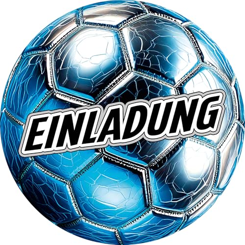 Moosthaler 12x Einladung Kindergeburtstag Fussball - Kinder Fußball Einladung zum Geburtstag für Jungs und Mädchen - Einladungskarten Geburtstag - Einladung Fussball von Moosthaler