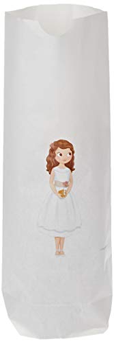 Mopec E917 weiße Papiertüten für Mädchen, Kommunion, kurzes Kleid, 12 x 21 x 5 cm, 25 Stück, mehrfarbig von Mopec