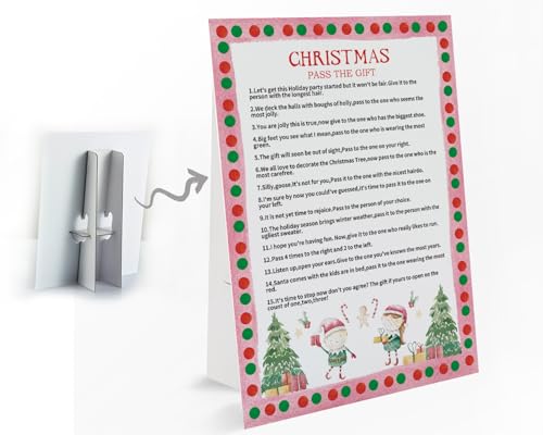 Christmas Pass the Gift Game, Left Right Game Christmas, Group Christmas Party Game, Gift Exchange Game, Christmas Gifts, Xmas Party Favors Supplies for Xmas Festival Activity, Christmas Signs,11 von Mopwe