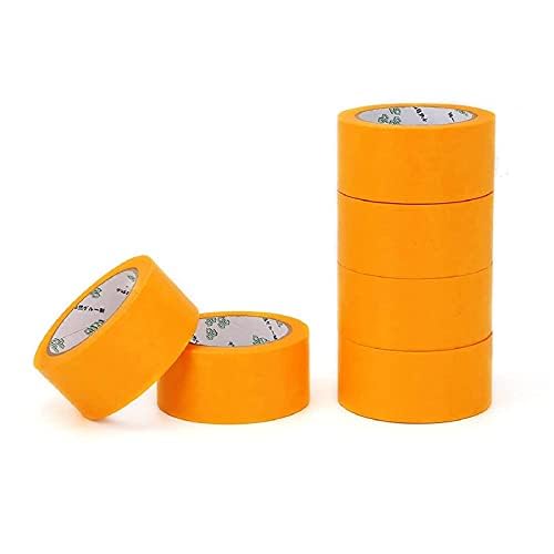 MorNon 6 Rollen Goldband 50mm x 50m Klebeband Set Entfernbar Abdeckband Maler Rückstandfrei für Automotive Dekoration Malerarbeiten ohne Lösungsmittel Soft Tape von MorNon