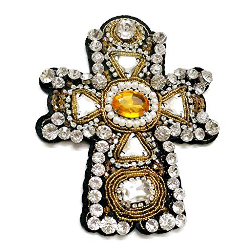 Große Strass-Perlen für Kreuz-Patch, exquisite handgefertigte Kleidung, Stickerei-Applikation, zum Aufnähen, Kristallapplikation von Morain