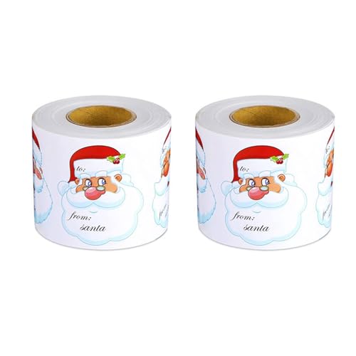 Morain 600 Stück Weihnachts-Geschenketiketten, 7,1 cm, selbstklebend, für Umschläge, Schachteln, Karten, Süßigkeitentüten von Morain