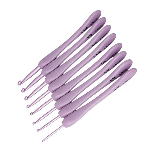 Morain 8Pcs Häkelnadel Kunststoff Häkelnadel Zum Häkeln Von Garnen Ergonomischer Häkelnadelset Häkelnadelset von Morain