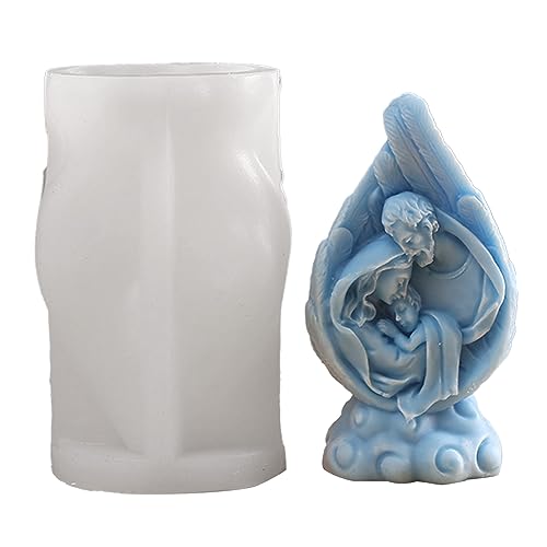 Morain Religion Krippenstatue Silikonform Kerze Gips Epoxidharz Gießform Desktop von Morain