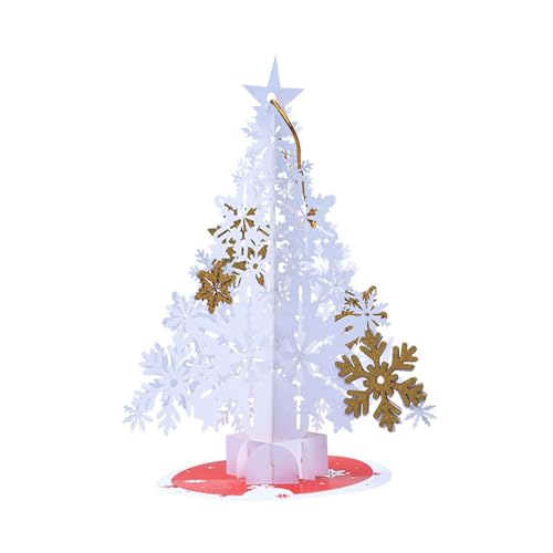 Morain Weihnachtskarten 3D Popup Schneeflocke Baum Grußkarte Nachrichtenkarten Weihnachtsdeko für Einladung 2024 Neu von Morain