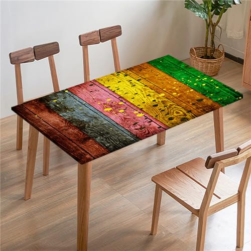 Morbuy 3D Rechteckige Elastische Tischdecke, Rechteckig Tischdecke mit Gummizug Spanntischdecke Gartentischdecke für Picknick Camping Partys (6FT/183x77cm,Holzmaserung 10) von Morbuy