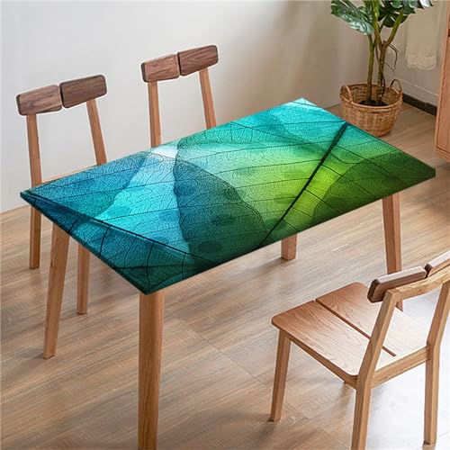 Morbuy 3D Rechteckige Elastische Tischdecke, Rechteckig Tischdecke mit Gummizug Spanntischdecke Gartentischdecke für Picknick Camping Partys (Weinleseblatt 11,4.5FT/140x80cm) von Morbuy