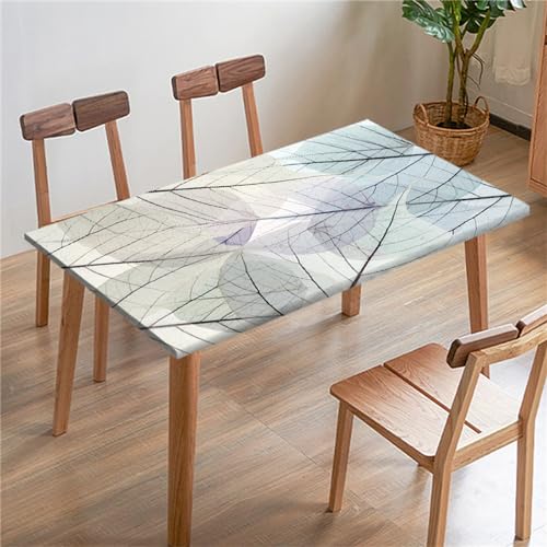 Morbuy 3D Rechteckige Elastische Tischdecke, Rechteckig Tischdecke mit Gummizug Spanntischdecke Gartentischdecke für Picknick Camping Partys (Weinleseblatt 4,4FT/122x61cm) von Morbuy