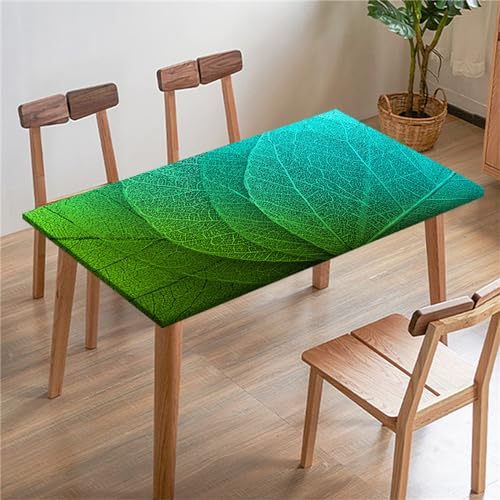 Morbuy 3D Rechteckige Elastische Tischdecke, Rechteckig Tischdecke mit Gummizug Spanntischdecke Gartentischdecke für Picknick Camping Partys (Weinleseblatt 7,4.5FT/140x80cm) von Morbuy