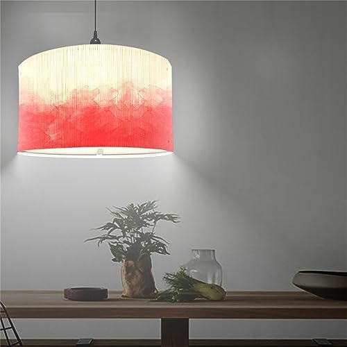 Morbuy Bambus Lampenschirm für Tischlampe, Aquarell Stil Vintage Stil Durchmesser 30cm Tischlampenschirm Holz Stehlampenschirme für Deckenleuchte Stehlampe Wandleuchte Dekoration (Rot) von Morbuy