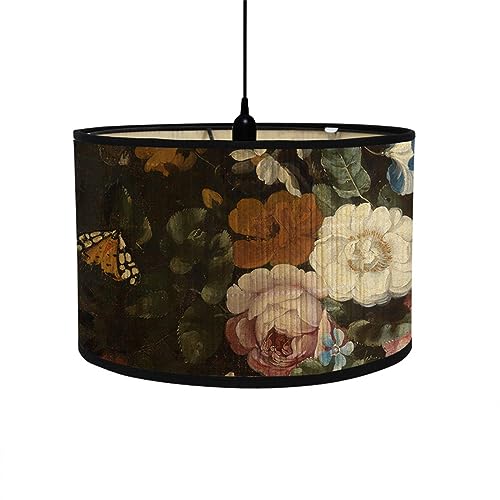 Morbuy Bambus Lampenschirm für Tischlampe, Blumen Vintage Stil Durchmesser 30cm Tischlampenschirm Holz Stehlampenschirme für Deckenleuchte Pendelleuchte Wandleuchte Dekoration (Schmetterling) von Morbuy