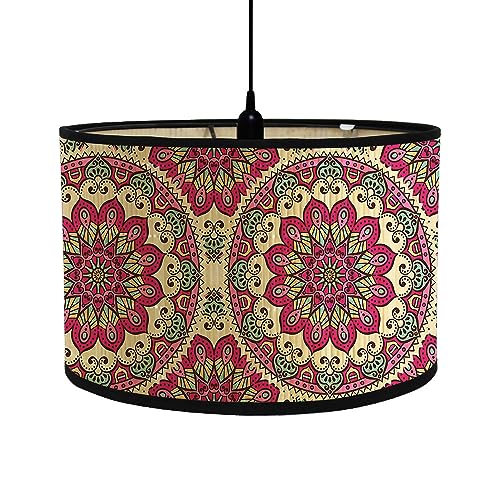 Morbuy Bohemian Mandala Lampenschirm für Tischlampe, Stehlampenschirme aus Bambus, Hotel Dekorativer Lampenschirme für Deckenleuchte Pendelleuchte Stehlampe Wandleuchte (Stil B) von Morbuy