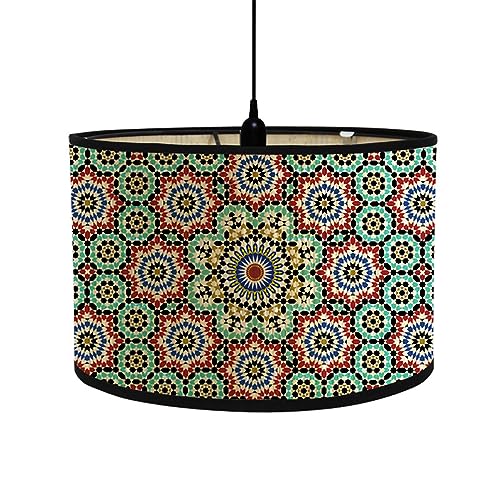 Morbuy Lampenschirm für Tischlampe, Mode Géométrie Druck Tischlampenschirm Stoffschirm Lampe Stehlampenschirme Textilschirm für Pendelleuchte Wandleuchte Stehlampe Deckenleuchte (Mandala) von Morbuy