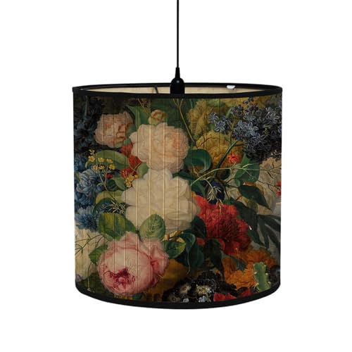 Morbuy Lampenschirm für Tischlampe, Stehlampenschirme aus Bambus mit Vintage-Blumen Muster, Lampenschirme für Deckenleuchte Pendelleuchte Stehlampe Wandleuchte Dekoration (Blumenstrauß) von Morbuy