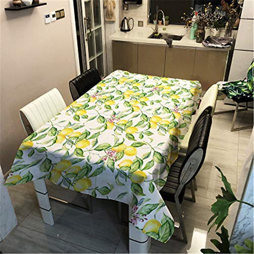 Tischdecke Abwaschbar für Speisetisch, Morbuy 3D Obst Wasserabweisend Abwischbar Quadrat Küchentischabdeckung Tischtuch Fleckschutz Pflegeleicht Schmutzabweisend (140x160cm,Süßigkeit Zitrone) von Morbuy