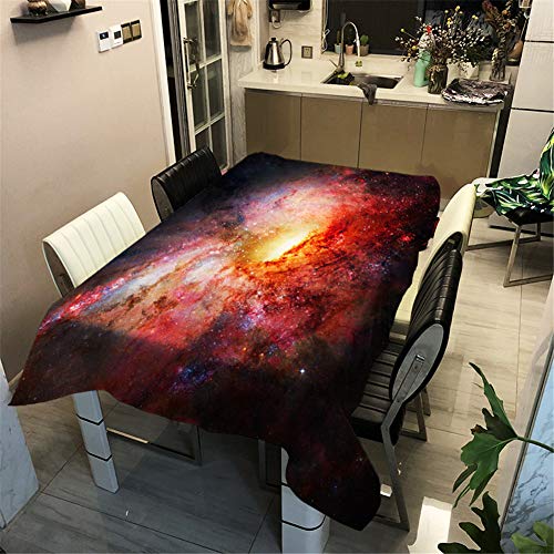 Morbuy Tischdecke Abwaschbar für Speisetisch, Rechteckig Wasserabweisend Küchentischabdeckung Tischtuch Fleckschutz Schmutzabweisend Abwischbar Pflegeleicht (100x140cm,Orange Galaxie) von Morbuy