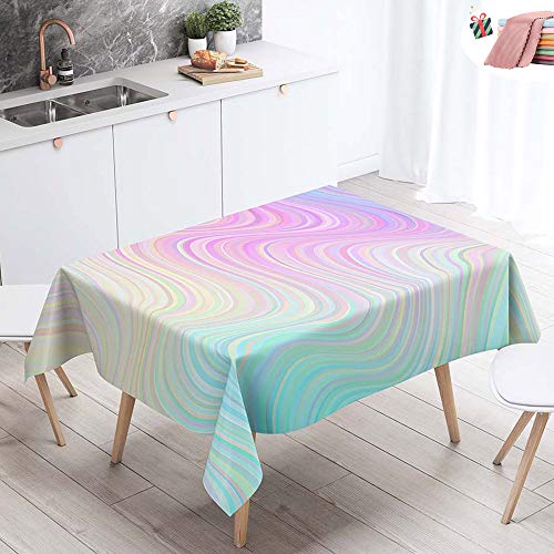 Tischdecke Wasserdicht Abwaschbar, Morbuy Wasserabweisend Abwischbare Eckig Küchen 3D Tischabdeckung Tischdekoration für Speisetisch Garten Outdoor Camping (140x200cm,Gradient Rosa) von Morbuy